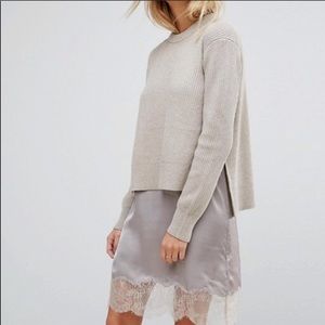 All Saints “Eloise Jumper” gray cotton sweater, S